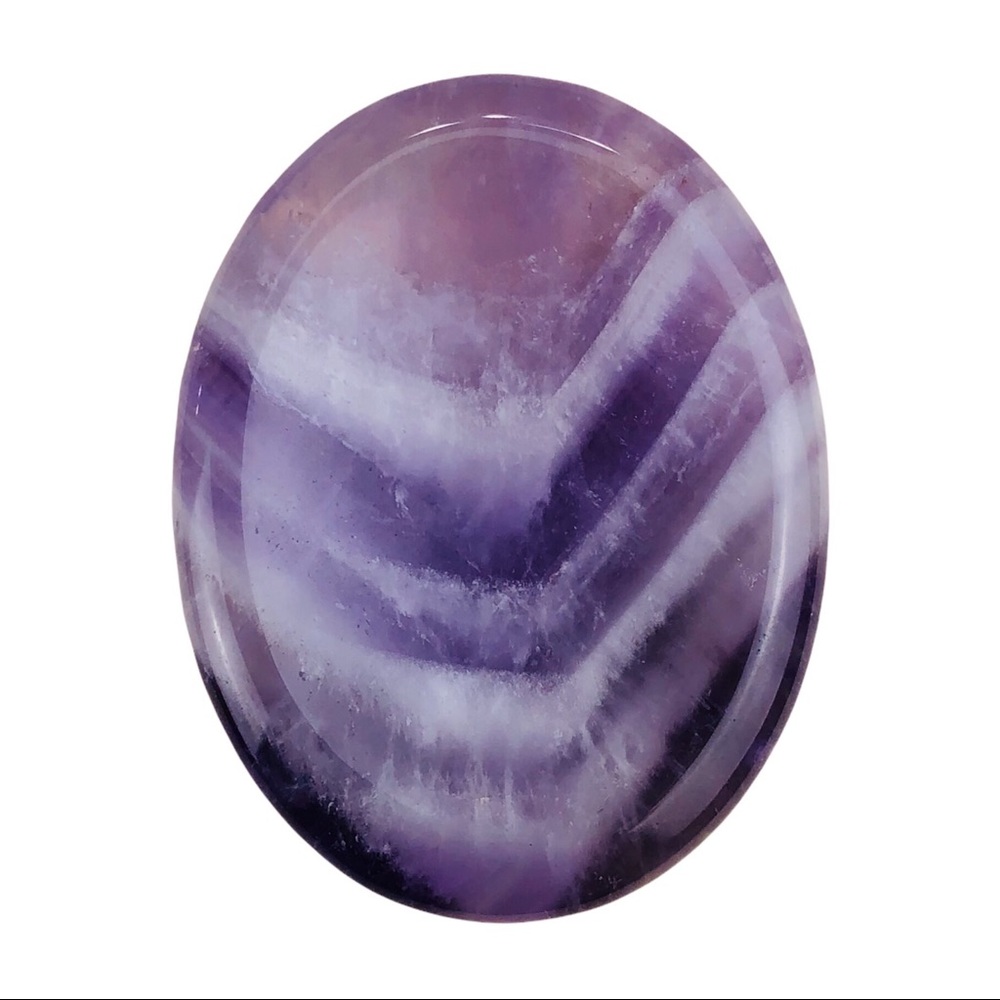 Amethyst thumb stone oval worry stones healing crystal rock palm stone - Picture 4 of 11